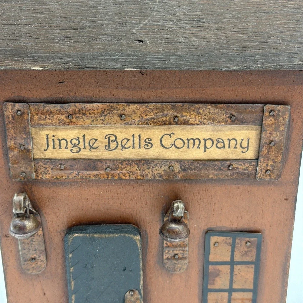Bobby Huffman Folk Art Primitive Hand Painted Jingle Bells House 2022 Signed